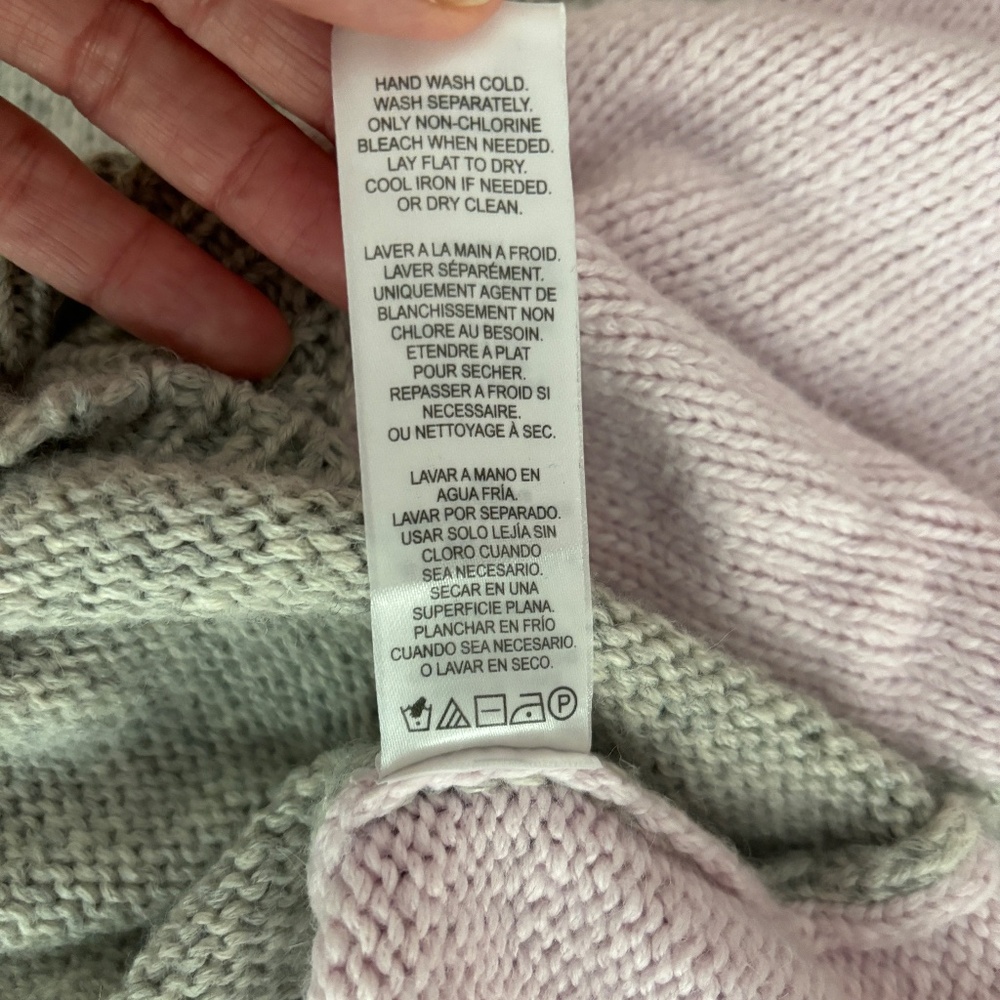 Splendid Coming & Going Heart Sweater - Heather Gray & Pink Size M - Picture 10 of 10